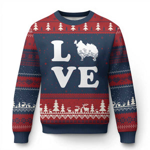 Love Pomeranian Ugly Christmas Sweater Cute Pom Dog Lover Gift TS12 Navy Red Print Your Wear