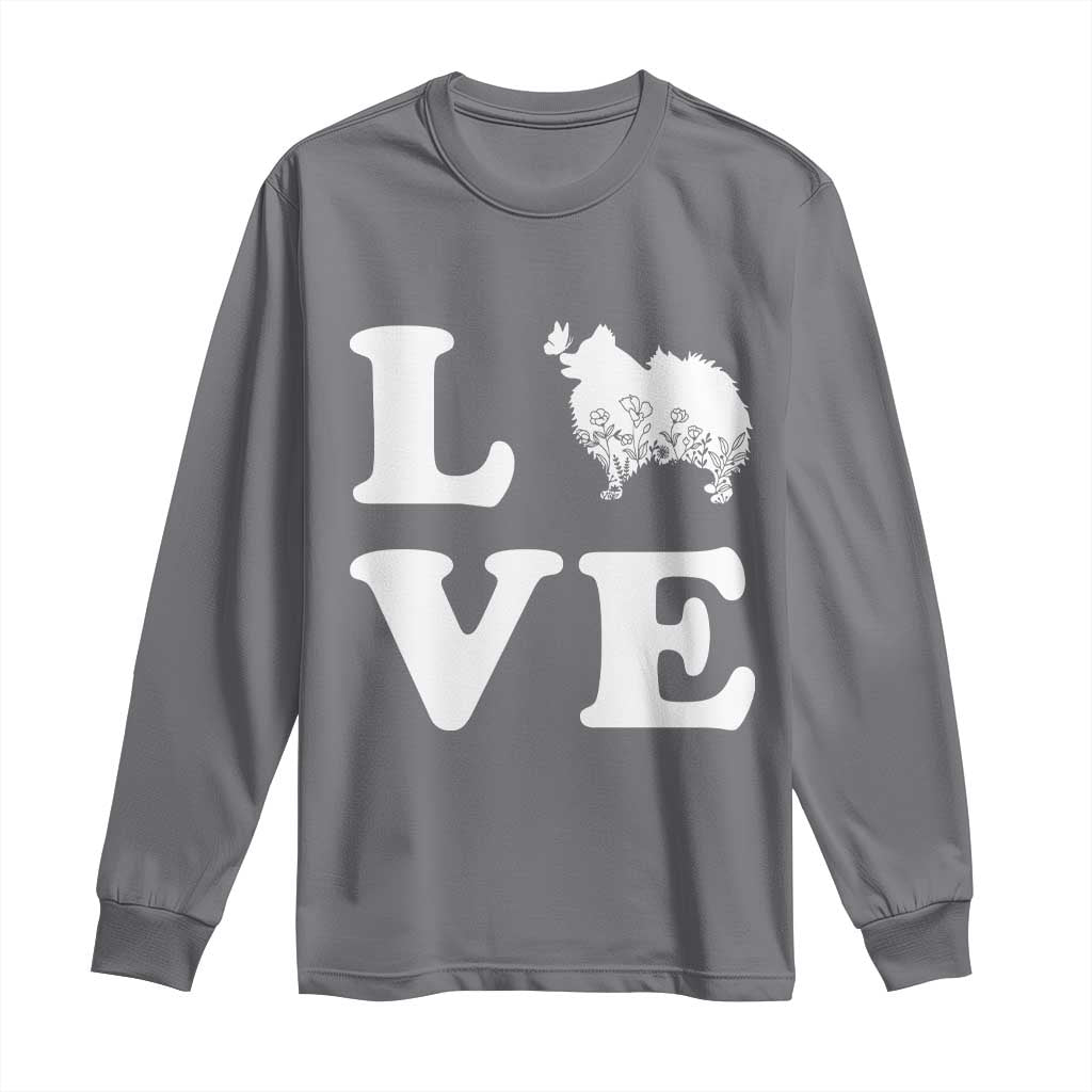 Love Pomeranian Long Sleeve Shirt Cute Pom Dog Lover Gift TS12 Charcoal Print Your Wear