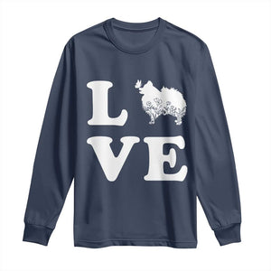 Love Pomeranian Long Sleeve Shirt Cute Pom Dog Lover Gift TS12 Navy Print Your Wear