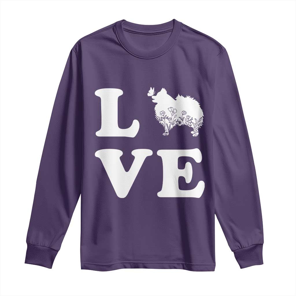 Love Pomeranian Long Sleeve Shirt Cute Pom Dog Lover Gift TS12 Purple Print Your Wear