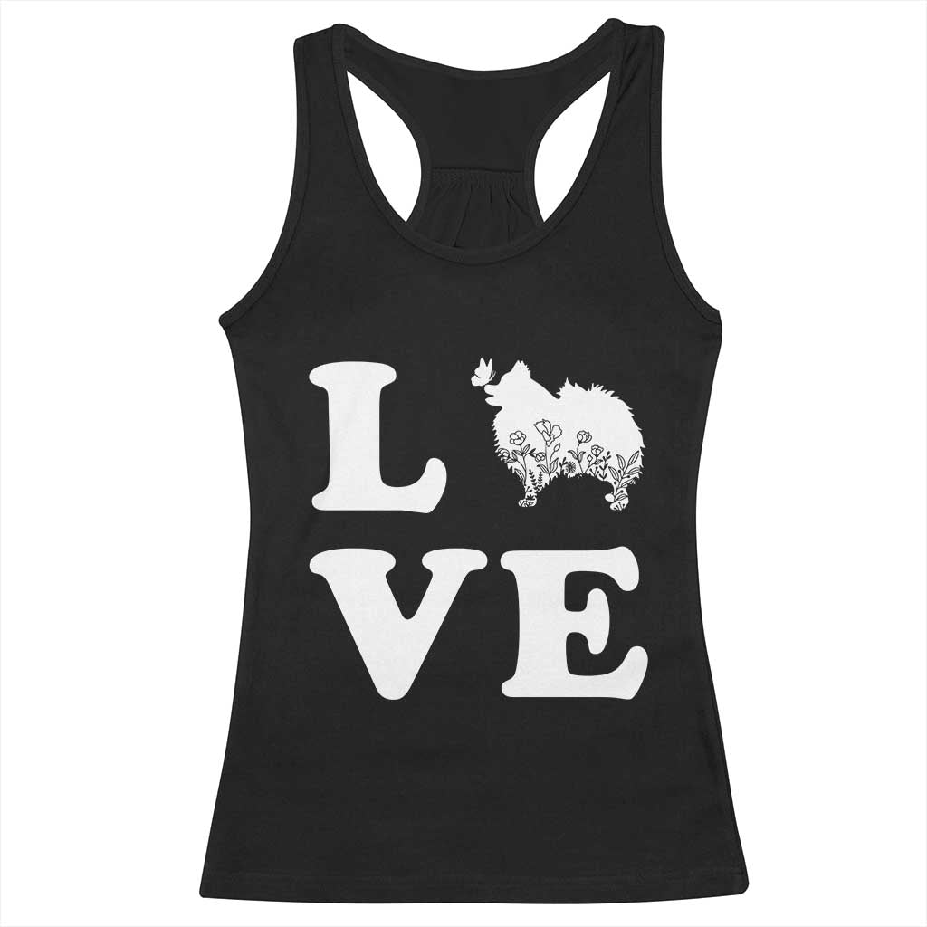Love Pomeranian Racerback Tank Top Cute Pom Dog Lover Gift TS12 Black Print Your Wear