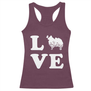 Love Pomeranian Racerback Tank Top Cute Pom Dog Lover Gift TS12 Maroon Print Your Wear