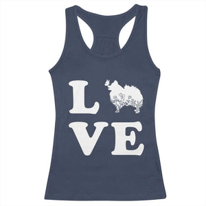 Love Pomeranian Racerback Tank Top Cute Pom Dog Lover Gift TS12 Navy Print Your Wear