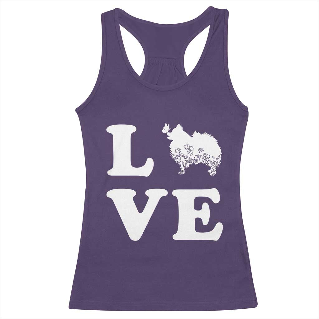 Love Pomeranian Racerback Tank Top Cute Pom Dog Lover Gift TS12 Purple Print Your Wear