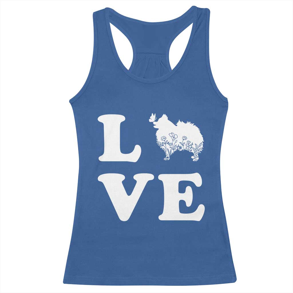 Love Pomeranian Racerback Tank Top Cute Pom Dog Lover Gift TS12 Royal Blue Print Your Wear