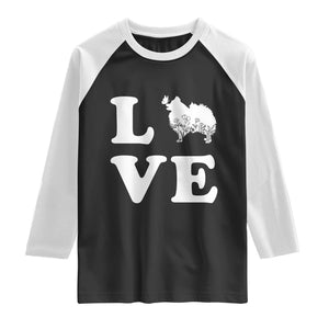 Love Pomeranian Raglan Shirt Cute Pom Dog Lover Gift TS12 Black White Print Your Wear