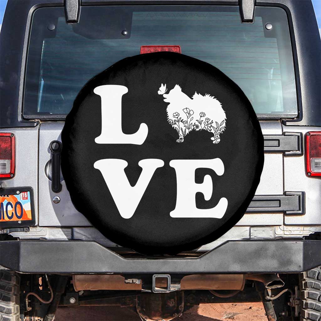 Love Pomeranian Spare Tire Cover Cute Pom Dog Lover Gift TS12 No hole Black Print Your Wear
