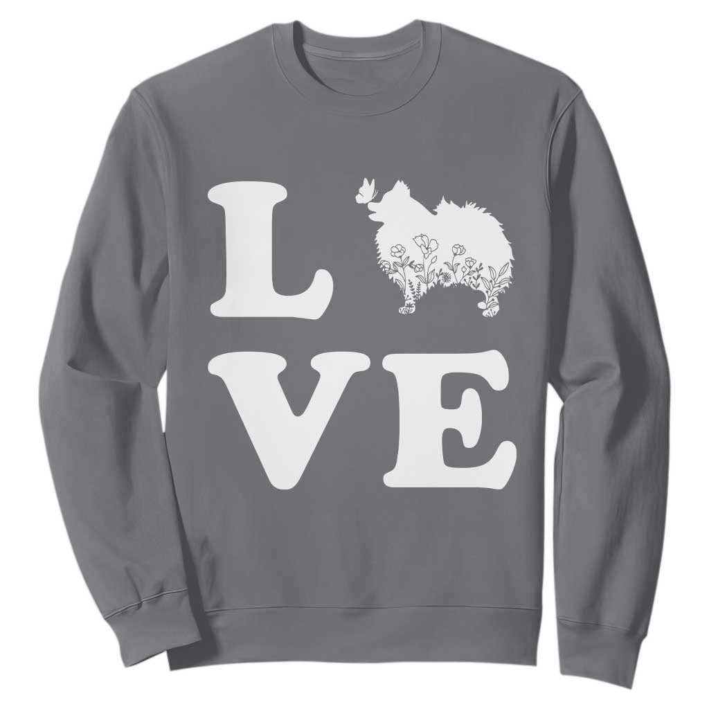 Love Pomeranian Sweatshirt Cute Pom Dog Lover Gift TS12 Charcoal Print Your Wear