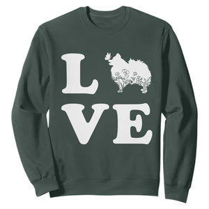 Love Pomeranian Sweatshirt Cute Pom Dog Lover Gift TS12 Dark Forest Green Print Your Wear