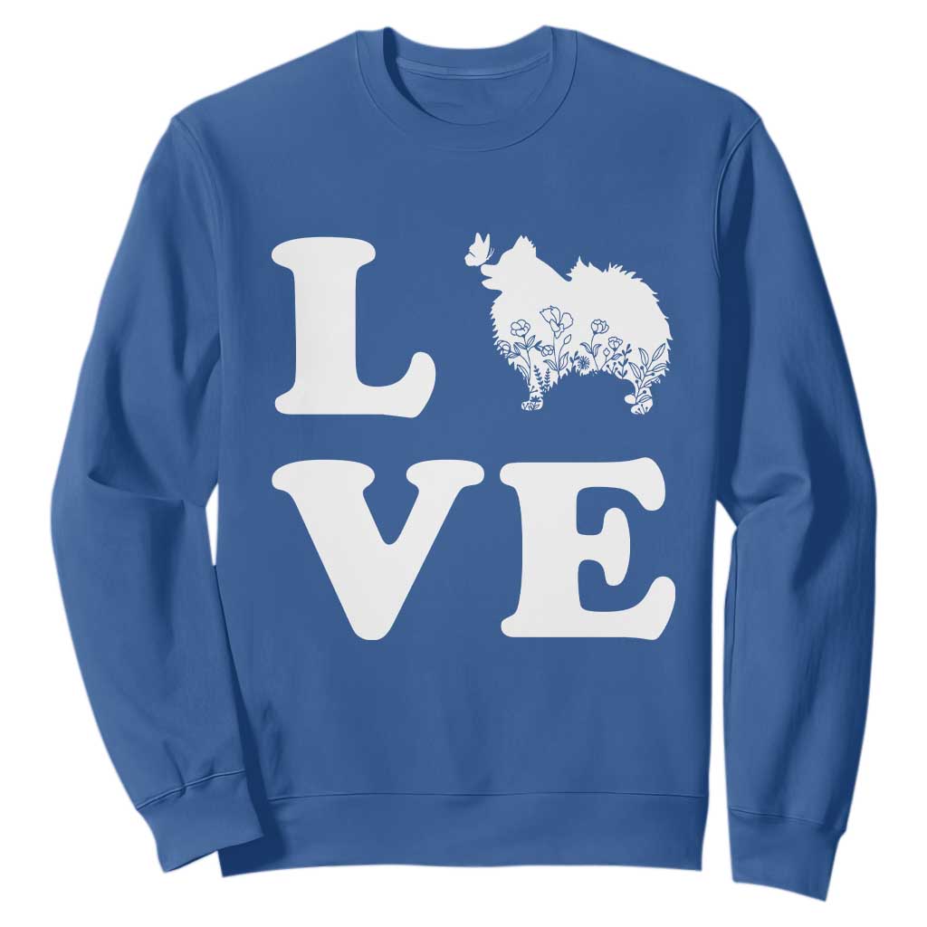 Love Pomeranian Sweatshirt Cute Pom Dog Lover Gift TS12 Royal Blue Print Your Wear