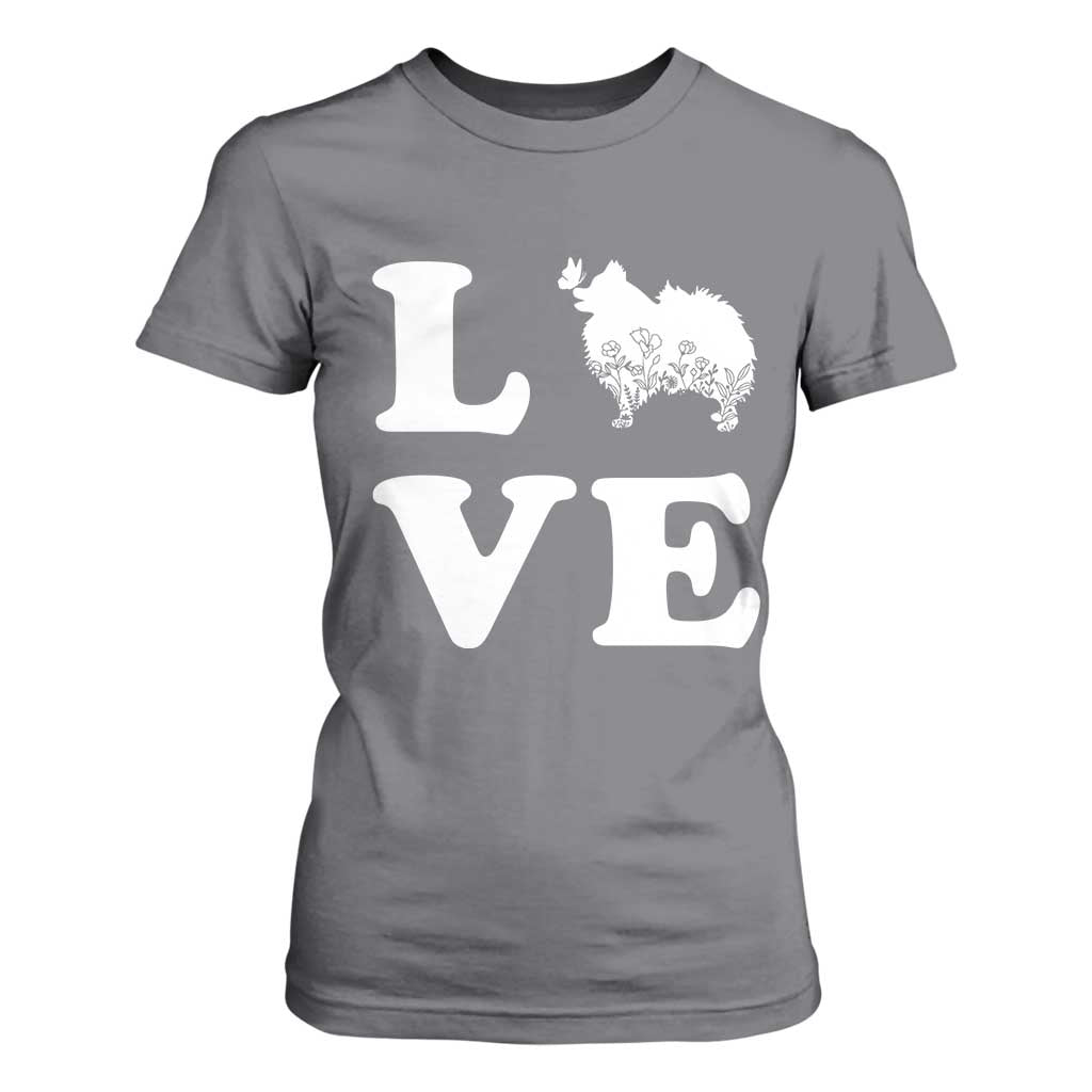 Love Pomeranian T Shirt For Women Cute Pom Dog Lover Gift TS12 Charcoal Print Your Wear