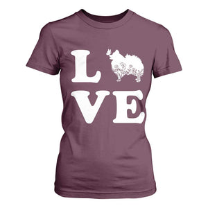 Love Pomeranian T Shirt For Women Cute Pom Dog Lover Gift TS12 Maroon Print Your Wear