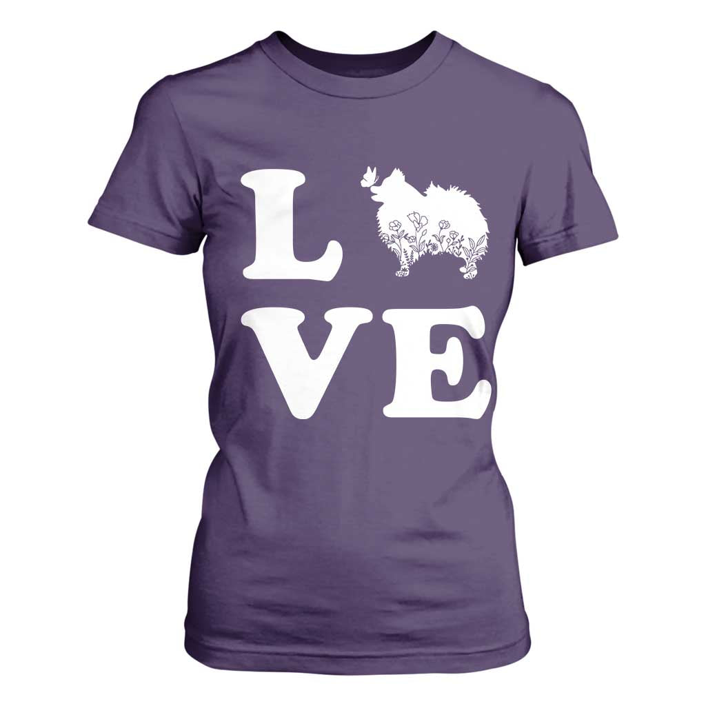Love Pomeranian T Shirt For Women Cute Pom Dog Lover Gift TS12 Purple Print Your Wear