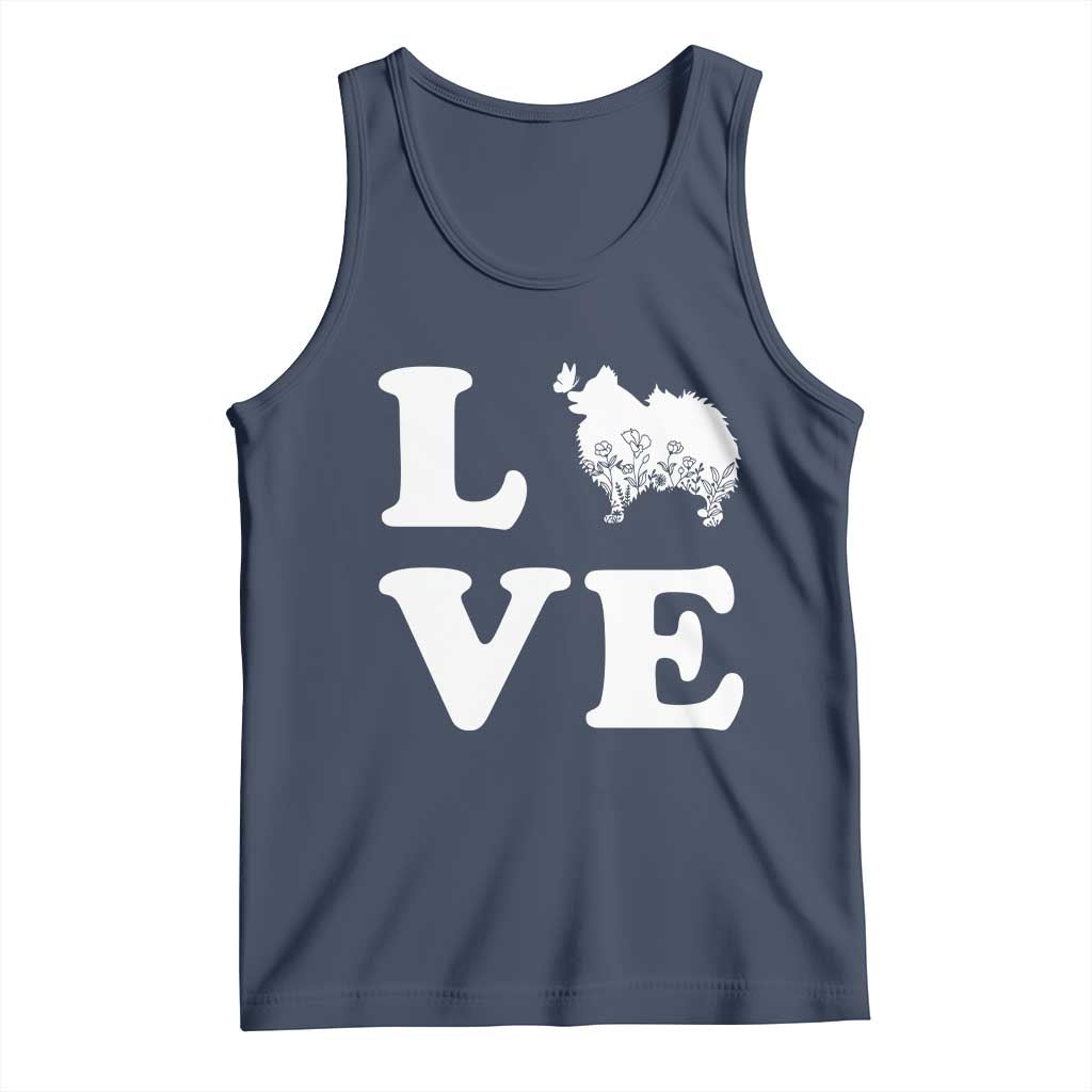 Love Pomeranian Tank Top Cute Pom Dog Lover Gift TS12 Navy Print Your Wear