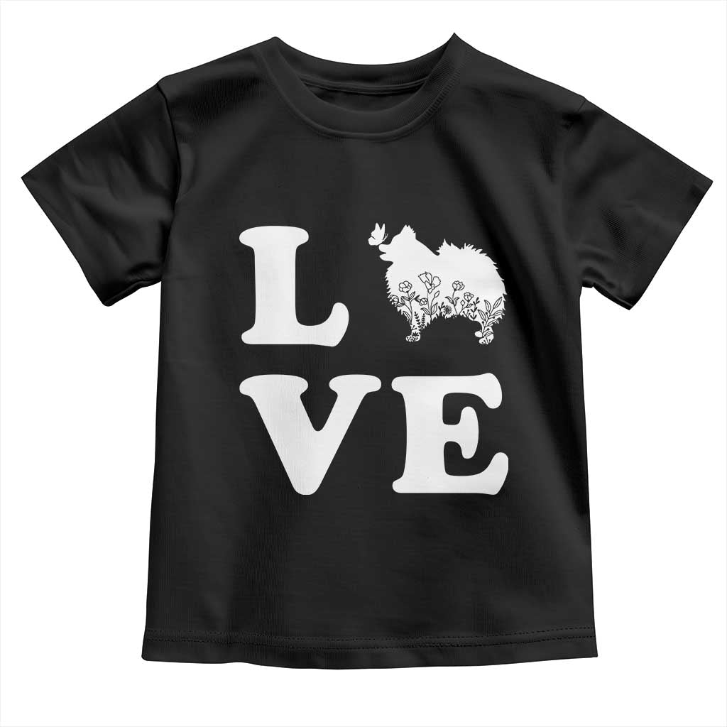 Love Pomeranian Toddler T Shirt Cute Pom Dog Lover Gift TS12 Black Print Your Wear