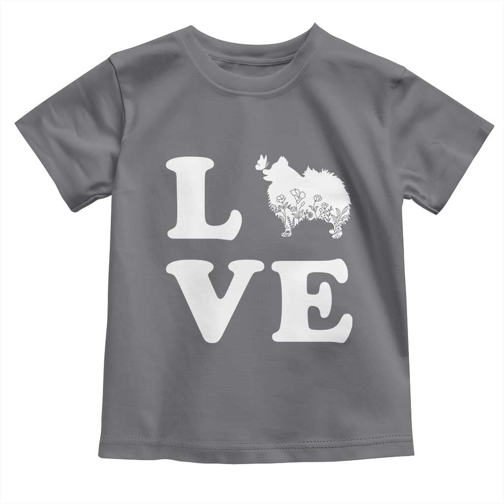 Love Pomeranian Toddler T Shirt Cute Pom Dog Lover Gift TS12 Charcoal Print Your Wear