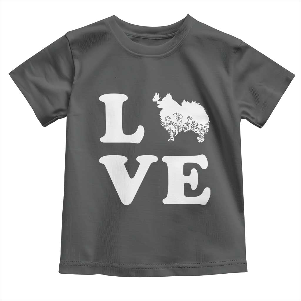 Love Pomeranian Toddler T Shirt Cute Pom Dog Lover Gift TS12 Dark Heather Print Your Wear
