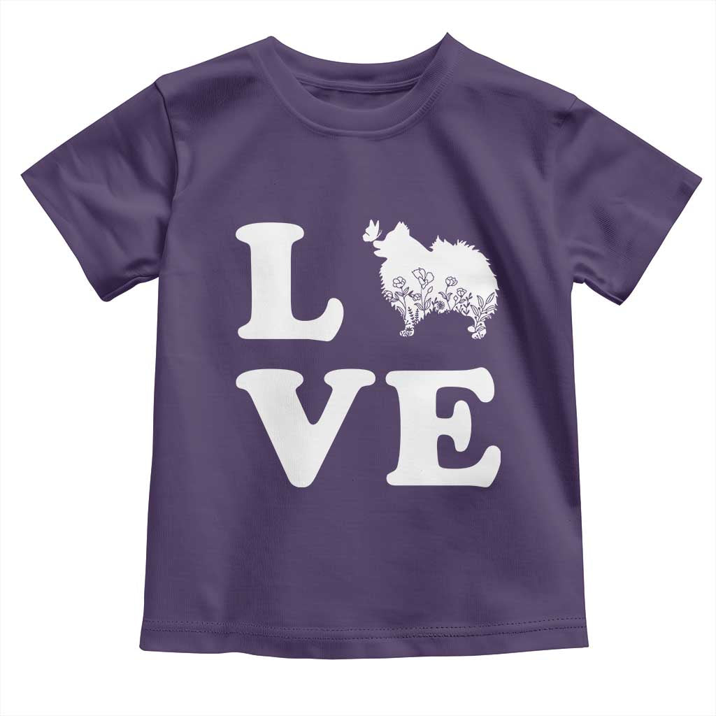 Love Pomeranian Toddler T Shirt Cute Pom Dog Lover Gift TS12 Purple Print Your Wear