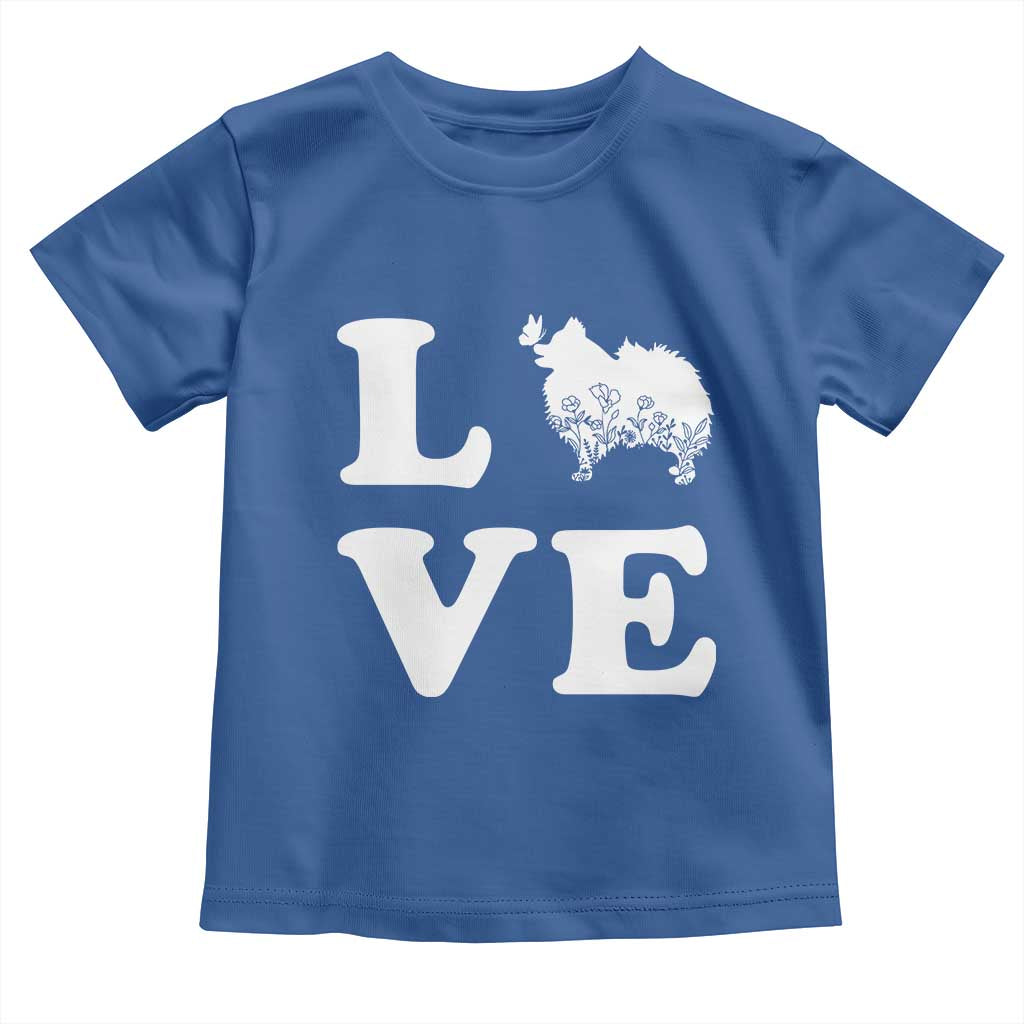 Love Pomeranian Toddler T Shirt Cute Pom Dog Lover Gift TS12 Royal Blue Print Your Wear