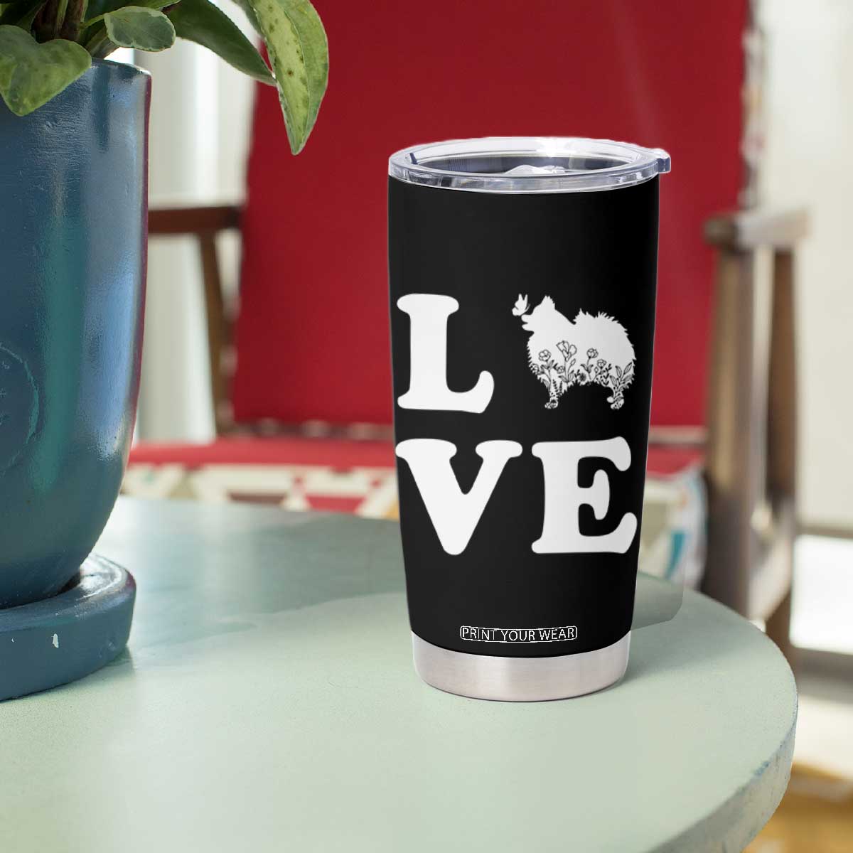 Love Pomeranian Tumbler Cup Cute Pom Dog Lover Gift TS12 Print Your Wear