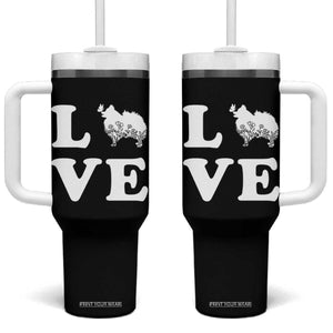 Love Pomeranian Tumbler With Handle Cute Pom Dog Lover Gift TS12 One Size: 40 oz Black Print Your Wear