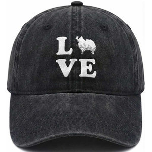 Love Pomeranian Washed Cotton Baseball Cap Cute Pom Dog Lover Gift TS12 Print Your Wear