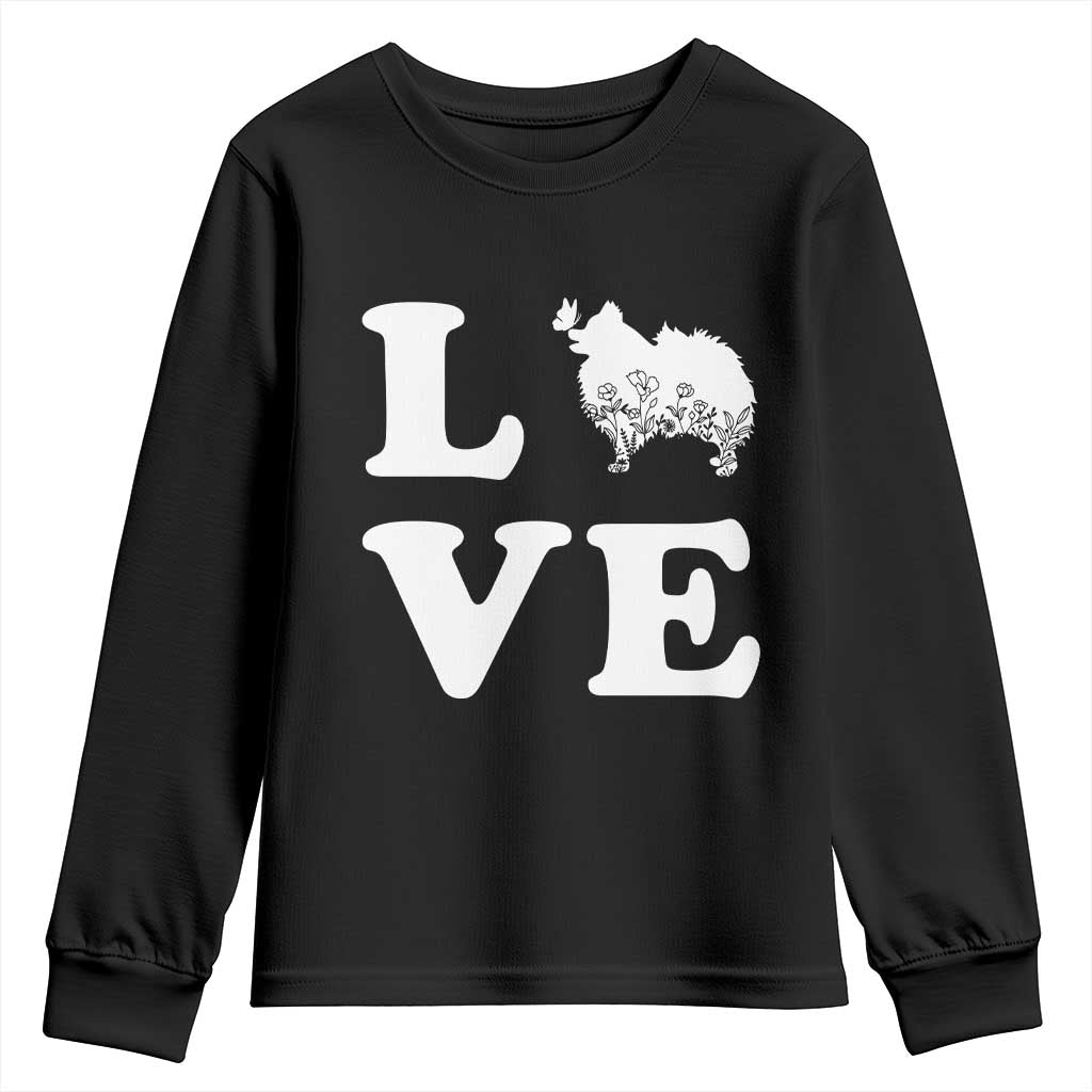 Love Pomeranian Youth Sweatshirt Cute Pom Dog Lover Gift TS12 Black Print Your Wear