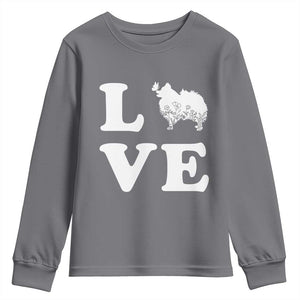 Love Pomeranian Youth Sweatshirt Cute Pom Dog Lover Gift TS12 Charcoal Print Your Wear