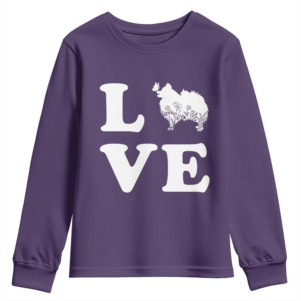 Love Pomeranian Youth Sweatshirt Cute Pom Dog Lover Gift TS12 Purple Print Your Wear