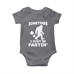 Bigfoot Bathroom Humor Baby Onesie Sometimes I Just Be Fartin TS12 Charcoal Print Your Wear