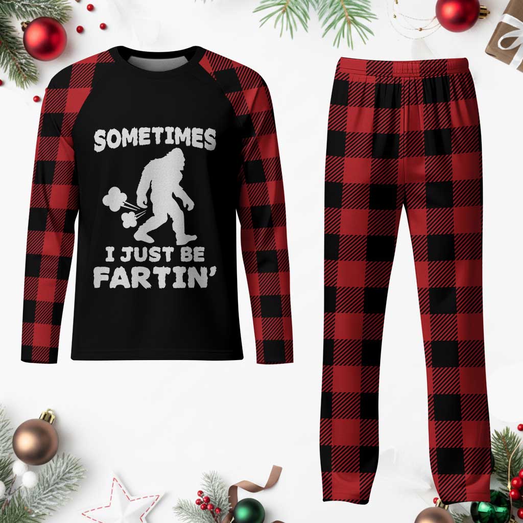 Bigfoot Bathroom Humor Plaid Pajama Set Sometimes I Just Be Fartin TS12 Buffalo Plaid Print Your Wear