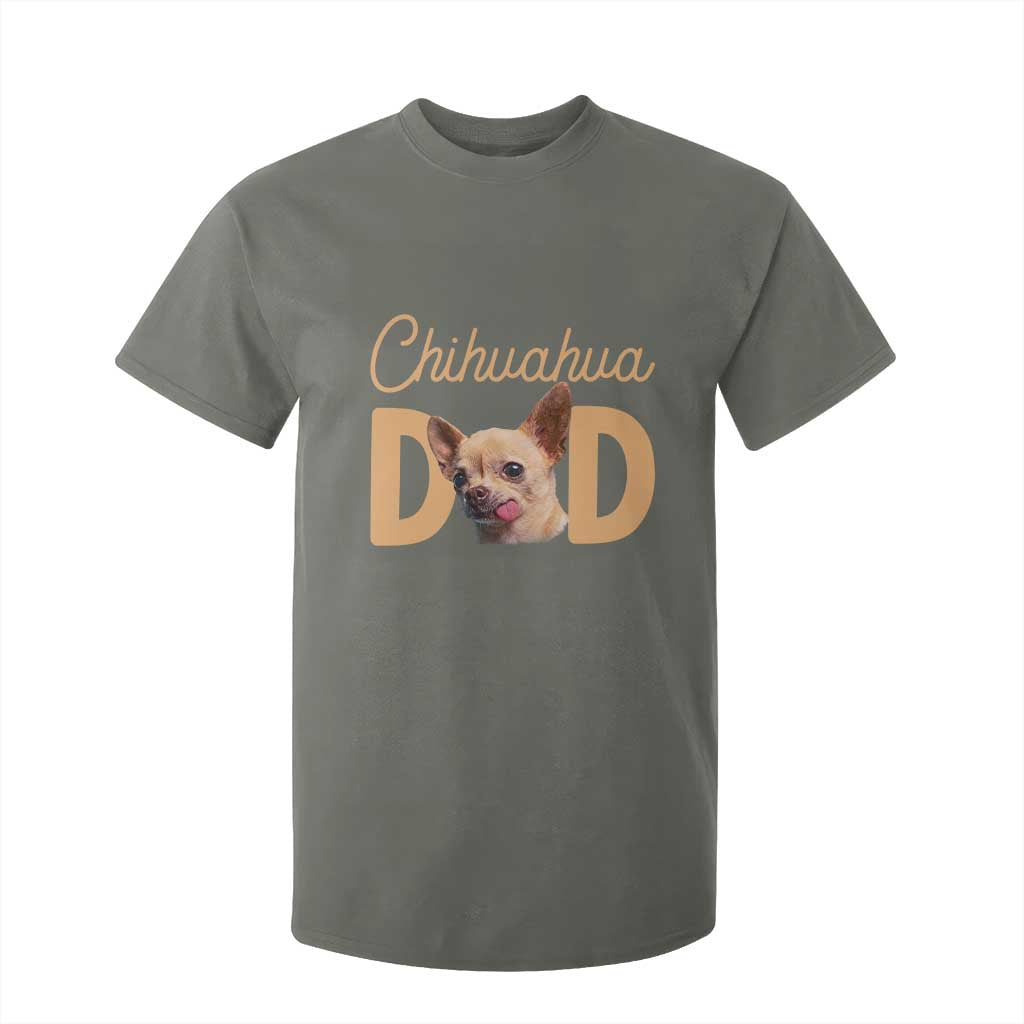 Proud Chihuahua Dad T Shirt For Kid Ankle Biter Dog Lover TS12 Military Green Print Your Wear