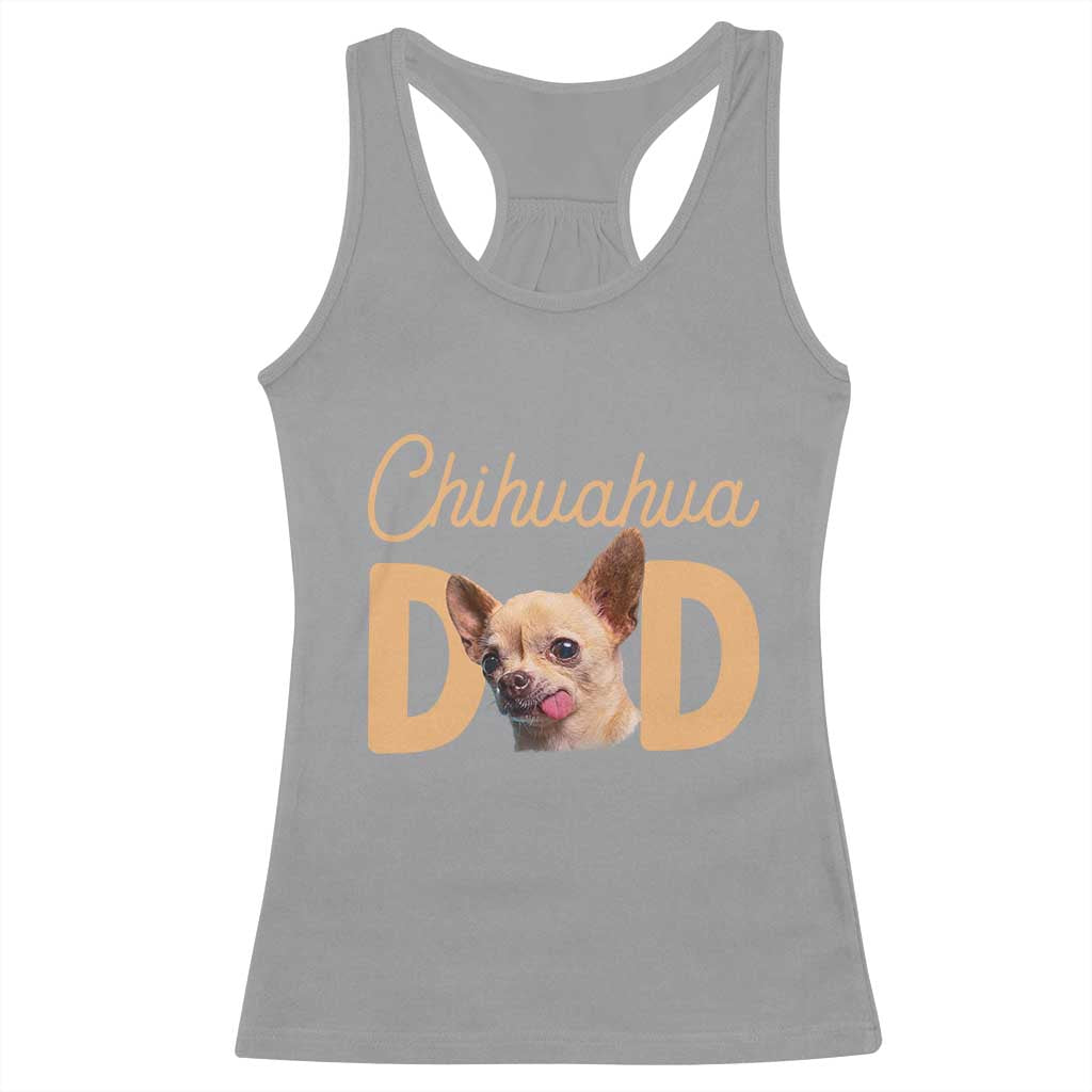 Proud Chihuahua Dad Racerback Tank Top Ankle Biter Dog Lover TS12 Sport Gray Print Your Wear