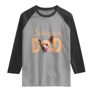 Proud Chihuahua Dad Raglan Shirt Ankle Biter Dog Lover TS12 Sport Gray Black Print Your Wear