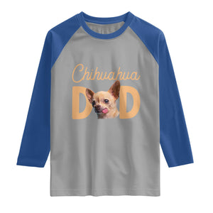 Proud Chihuahua Dad Raglan Shirt Ankle Biter Dog Lover TS12 Sport Gray Royal Print Your Wear