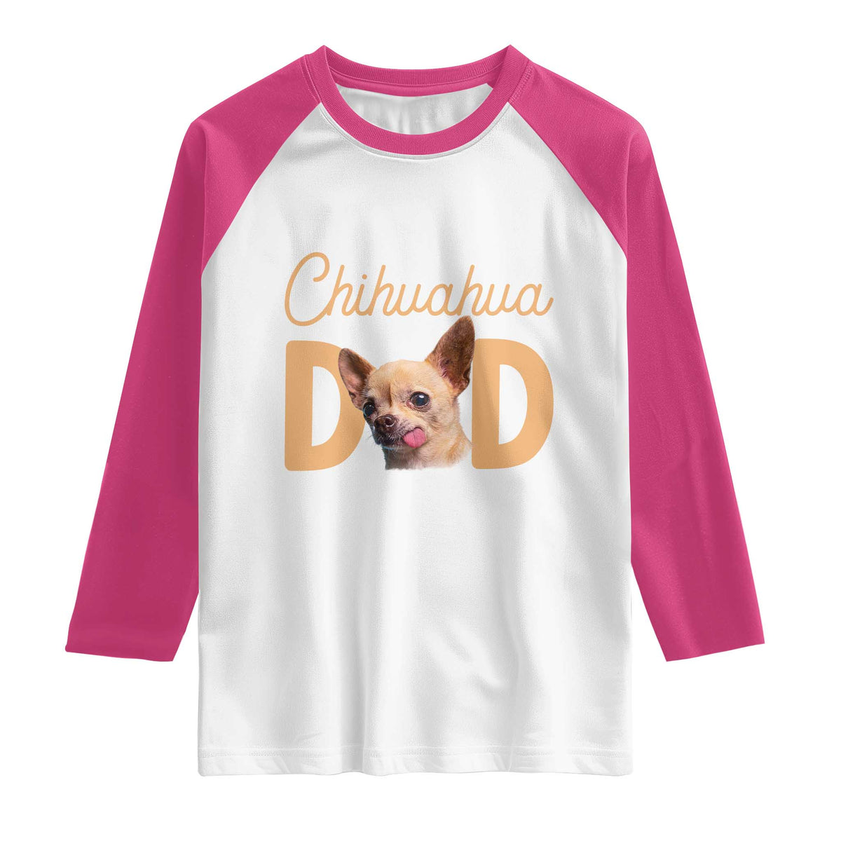 Proud Chihuahua Dad Raglan Shirt Ankle Biter Dog Lover TS12 White Heliconia Print Your Wear