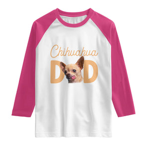 Proud Chihuahua Dad Raglan Shirt Ankle Biter Dog Lover TS12 White Heliconia Print Your Wear