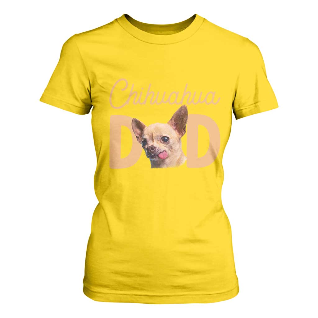 Proud Chihuahua Dad T Shirt For Women Ankle Biter Dog Lover TS12 Daisy Print Your Wear