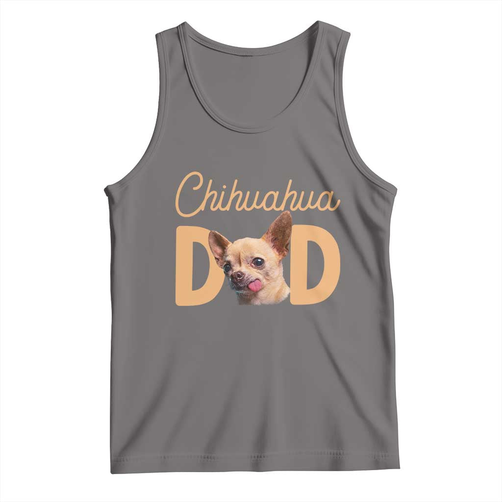 Proud Chihuahua Dad Tank Top Ankle Biter Dog Lover TS12 Deep Heather Print Your Wear