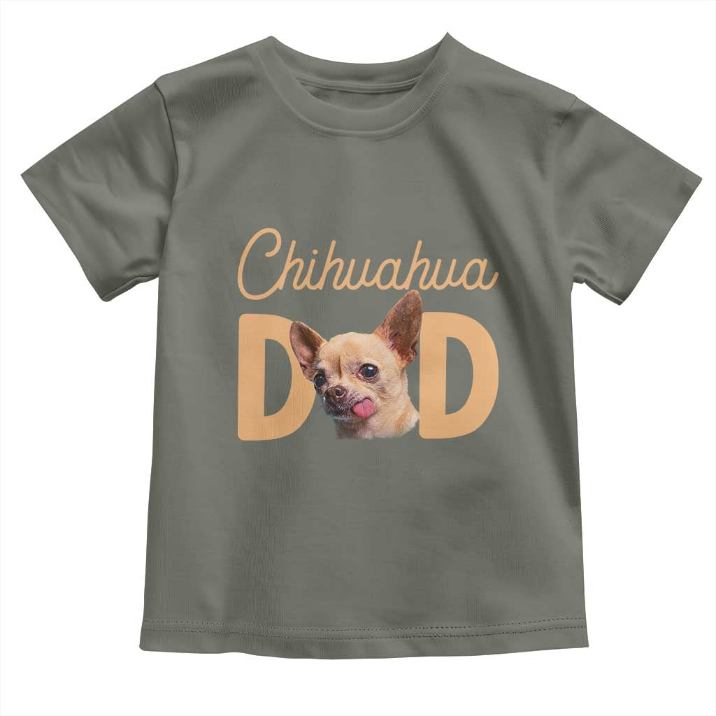 Proud Chihuahua Dad Toddler T Shirt Ankle Biter Dog Lover TS12 Military Green Print Your Wear