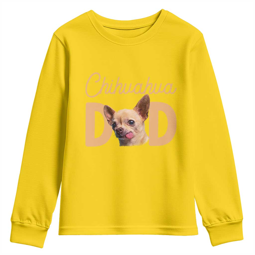 Proud Chihuahua Dad Youth Sweatshirt Ankle Biter Dog Lover TS12 Daisy Print Your Wear