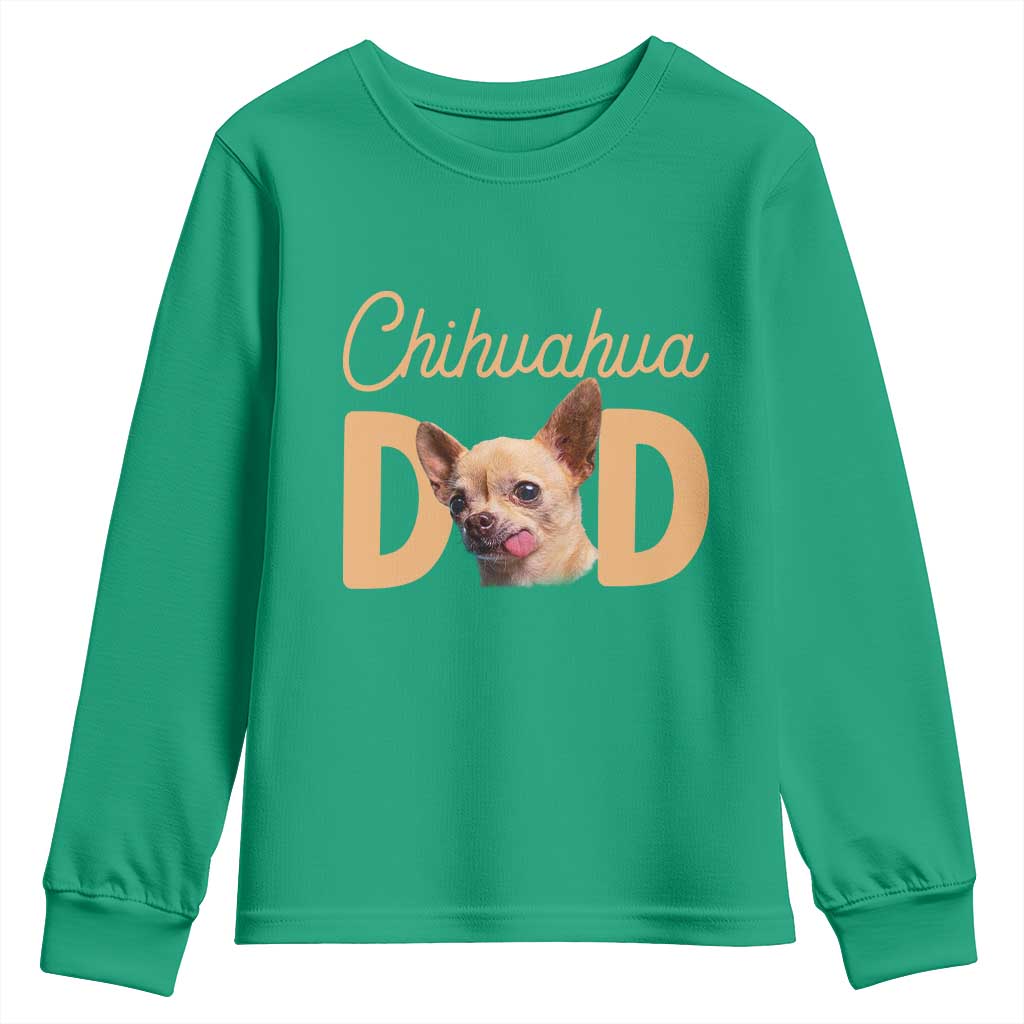 Proud Chihuahua Dad Youth Sweatshirt Ankle Biter Dog Lover TS12 Irish Green Print Your Wear