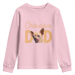 Proud Chihuahua Dad Youth Sweatshirt Ankle Biter Dog Lover TS12 Light Pink Print Your Wear