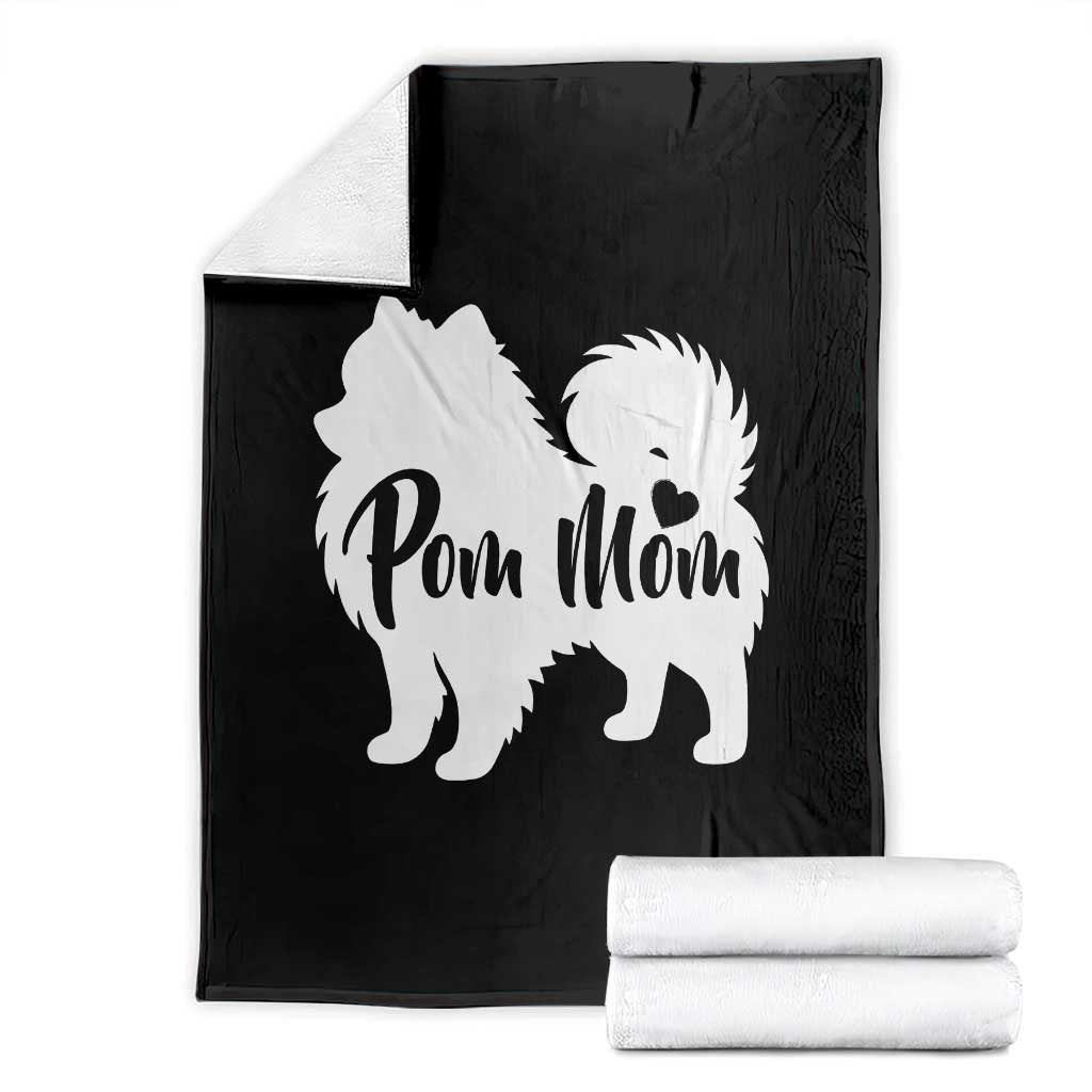 Proud Pom Mom Throw Blanket Pomeranian Dog Lover Gift TS12 Black Print Your Wear