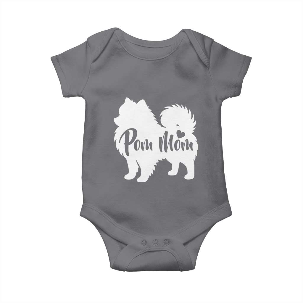 Proud Pom Mom Baby Onesie Pomeranian Dog Lover Gift TS12 Charcoal Print Your Wear