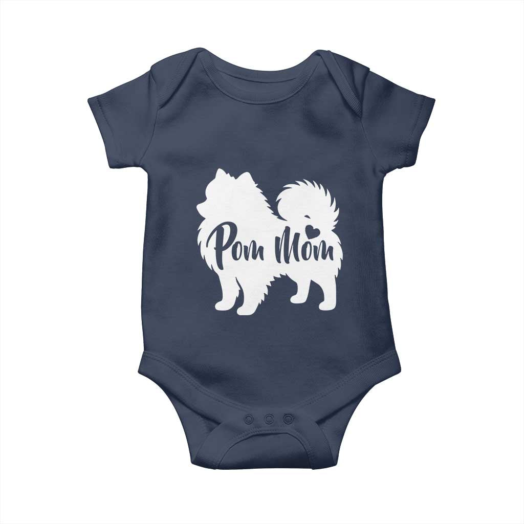 Proud Pom Mom Baby Onesie Pomeranian Dog Lover Gift TS12 Navy Print Your Wear