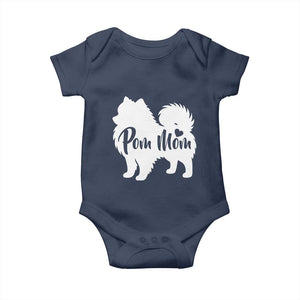 Proud Pom Mom Baby Onesie Pomeranian Dog Lover Gift TS12 Navy Print Your Wear