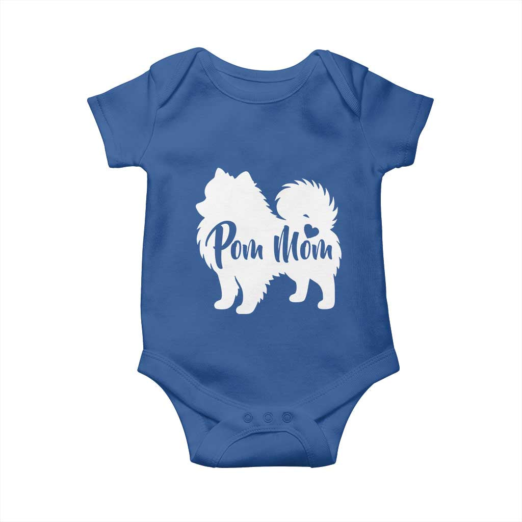 Proud Pom Mom Baby Onesie Pomeranian Dog Lover Gift TS12 Royal Blue Print Your Wear