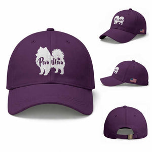 Proud Pom Mom Baseball Cap Pomeranian Dog Lover Gift TS12 Baseball Cap Universal Fit Purple Print Your Wear