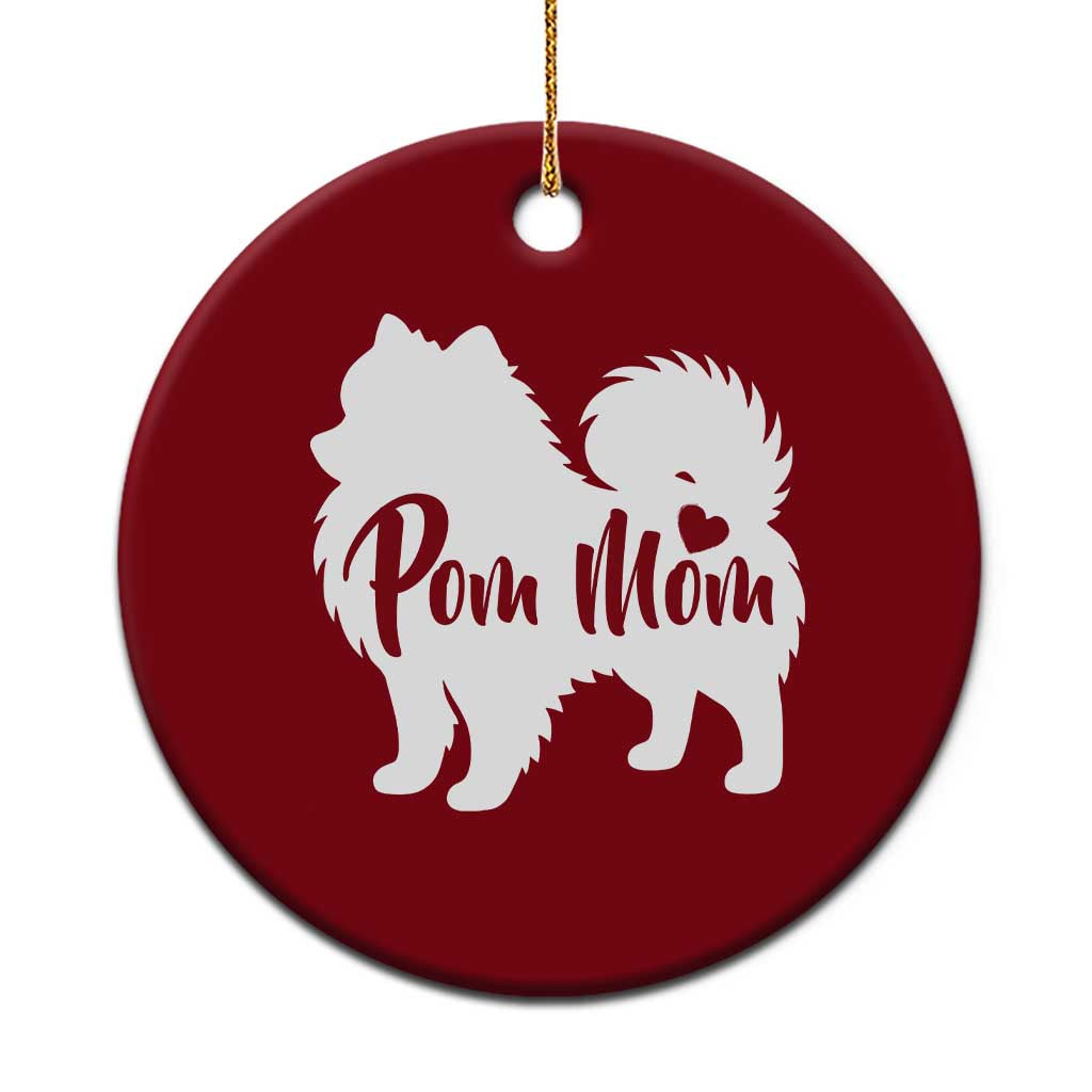 Proud Pom Mom Ceramic Ornament Pomeranian Dog Lover Gift TS12 1pc Red Print Your Wear